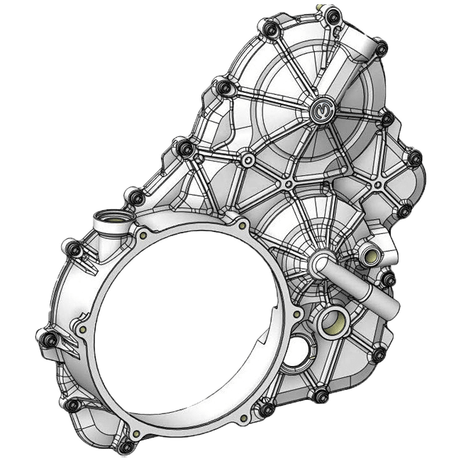Aluminium-Motorgehäuse rechts mit Titanschrauben Motocorse Ducati Panigale V4/S/R (18-24)