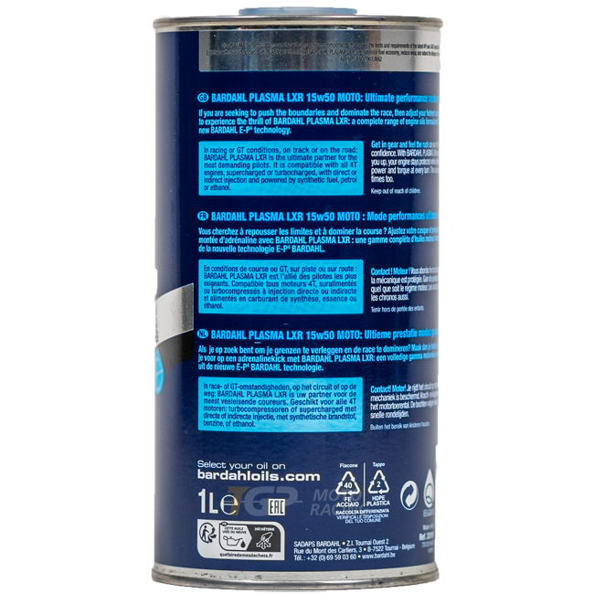 Bardahl 15W50 Plasma LXR - 1 Liter Premium Öl