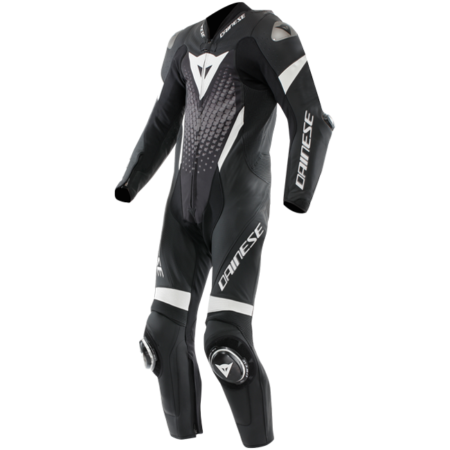 Dainese Laguna Seca 6 Einteiler Lederkombi – Perforierter Rennanzug | Herren | Schwarz/Weiß