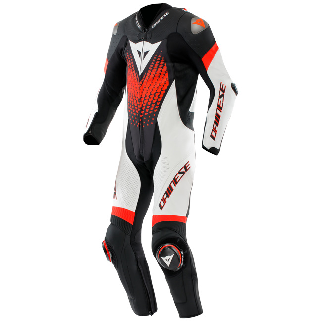 Dainese Laguna Seca 6 Einteiler Lederkombi – Perforierter Rennanzug | Herren | Weiß/Rot