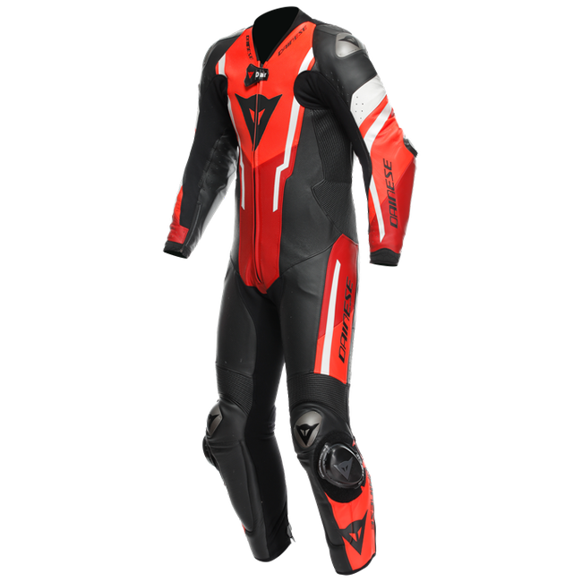 Dainese Misano 3 D-AIR® Einteiler Lederkombi – Perforierter Airbag Rennanzug | Herren | Rot