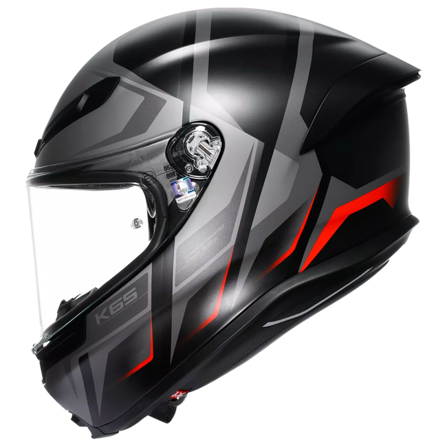 AGV K6 S Helm Karve Matt Schwarz/Grau/Rot | 2118395001024