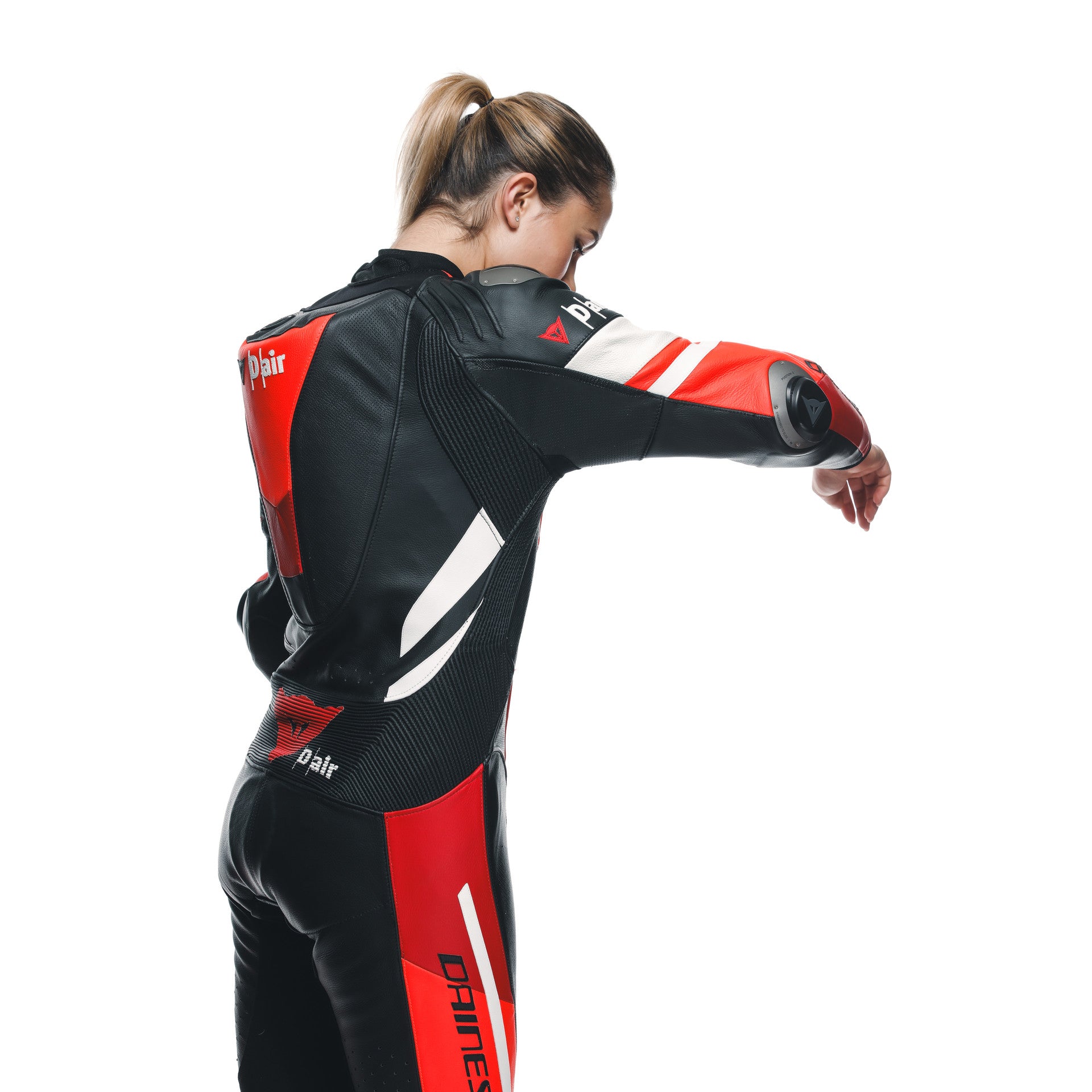 Dainese Misano 3 Lady D-AIR® Einteiler Lederkombi – Perforierter Airbag Rennanzug | Frauen | Rot