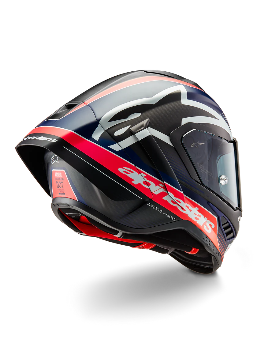 Alpinestars Supertech R10 Team Helm Carbon Carb Rot Fluo Dunkelblau Matt 8200224-1383