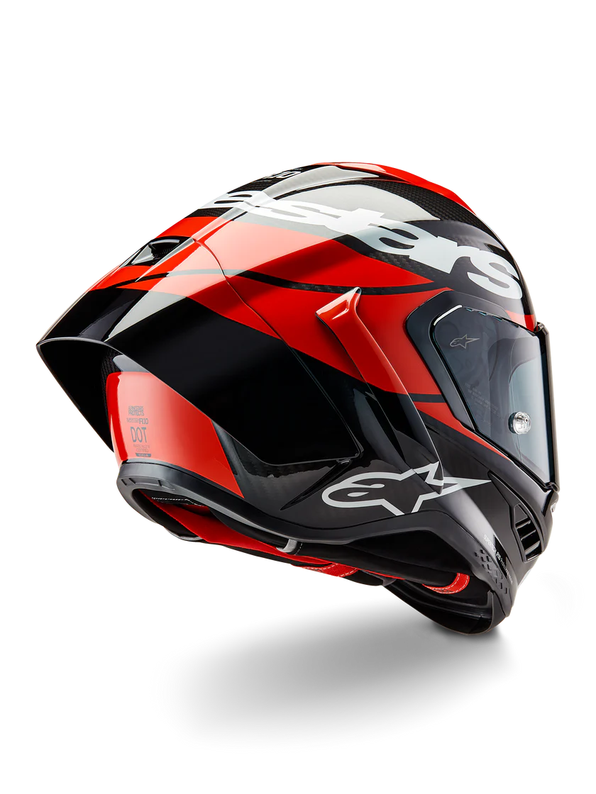 Alpinestars Supertech R10 Element Helm Carbon Leuchtend Rot Weiß 8200324-1363
