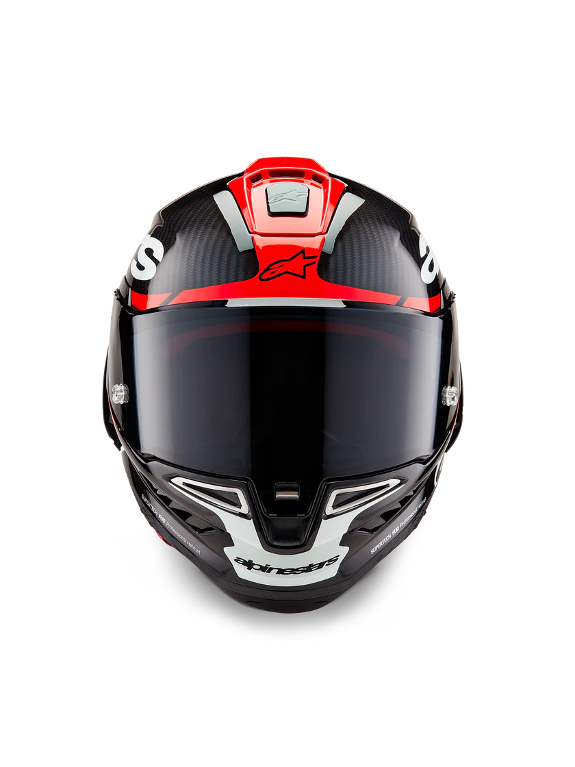 Alpinestars Supertech R10 Element Helm Carbon Leuchtend Rot Weiß 8200324-1363