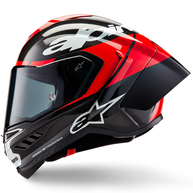 Alpinestars Supertech R10 Element Helm Carbon Leuchtend Rot Weiß 8200324-1363