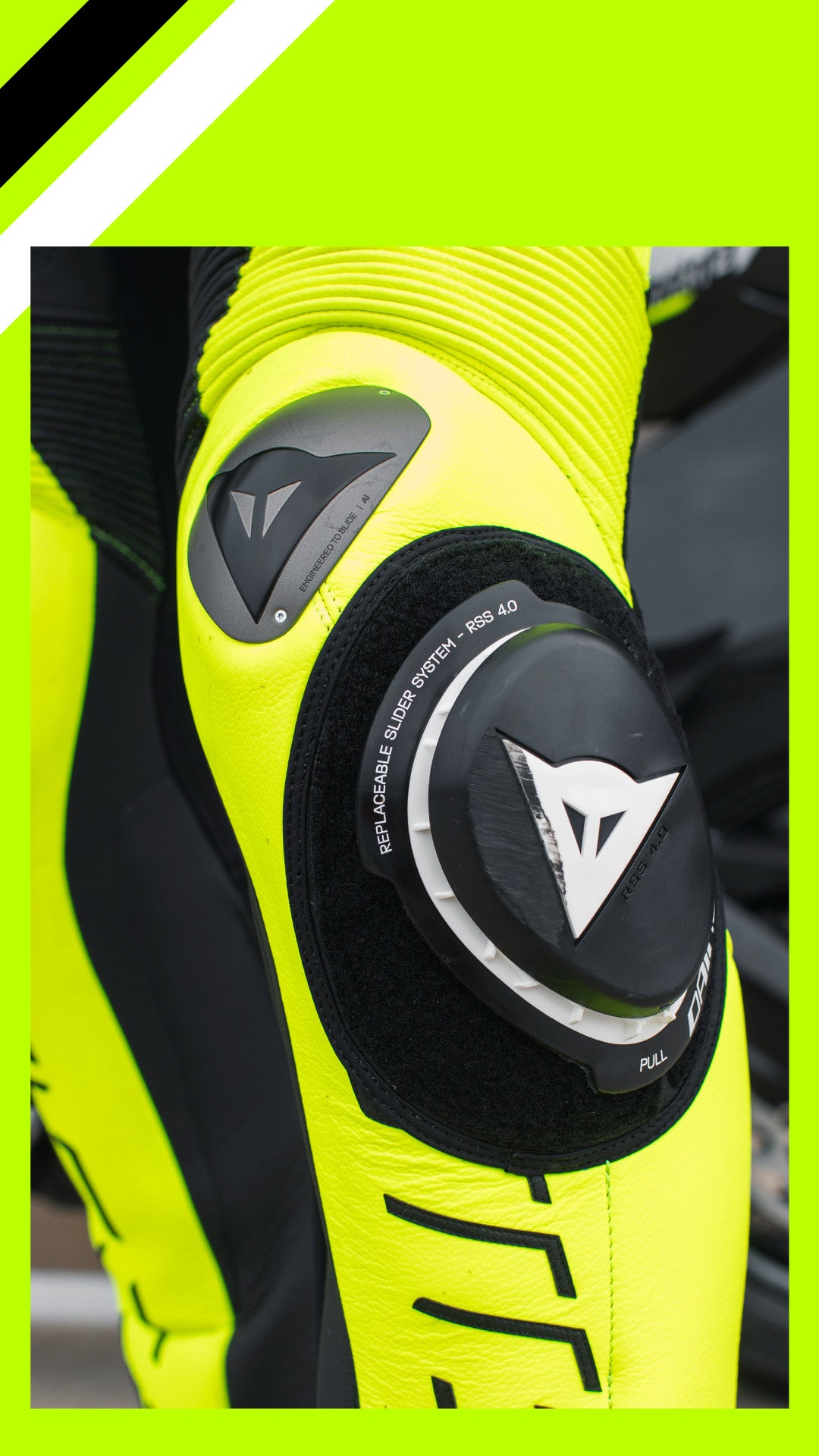 Dainese Audax D-ZIP Einteiler Lederkombi – Perforierter Rennanzug | Herren | Schwarz/Neon Gelb