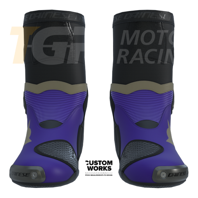 Dainese Axial 2 Racing und Straßen Motorradstiefel | Herren | Viola / Magnesium | Custom Works