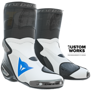Dainese Axial 2 Air Racing und Straßen Motorradstiefel | Herren | Weiß / Himmelblau | Custom Works