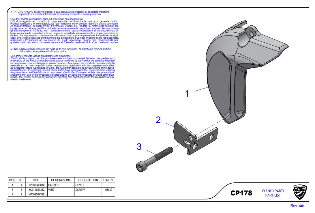Ritzelabdeckung Aluminium CNC Racing Ducati Panigale V4/S/R (25-26) CP178