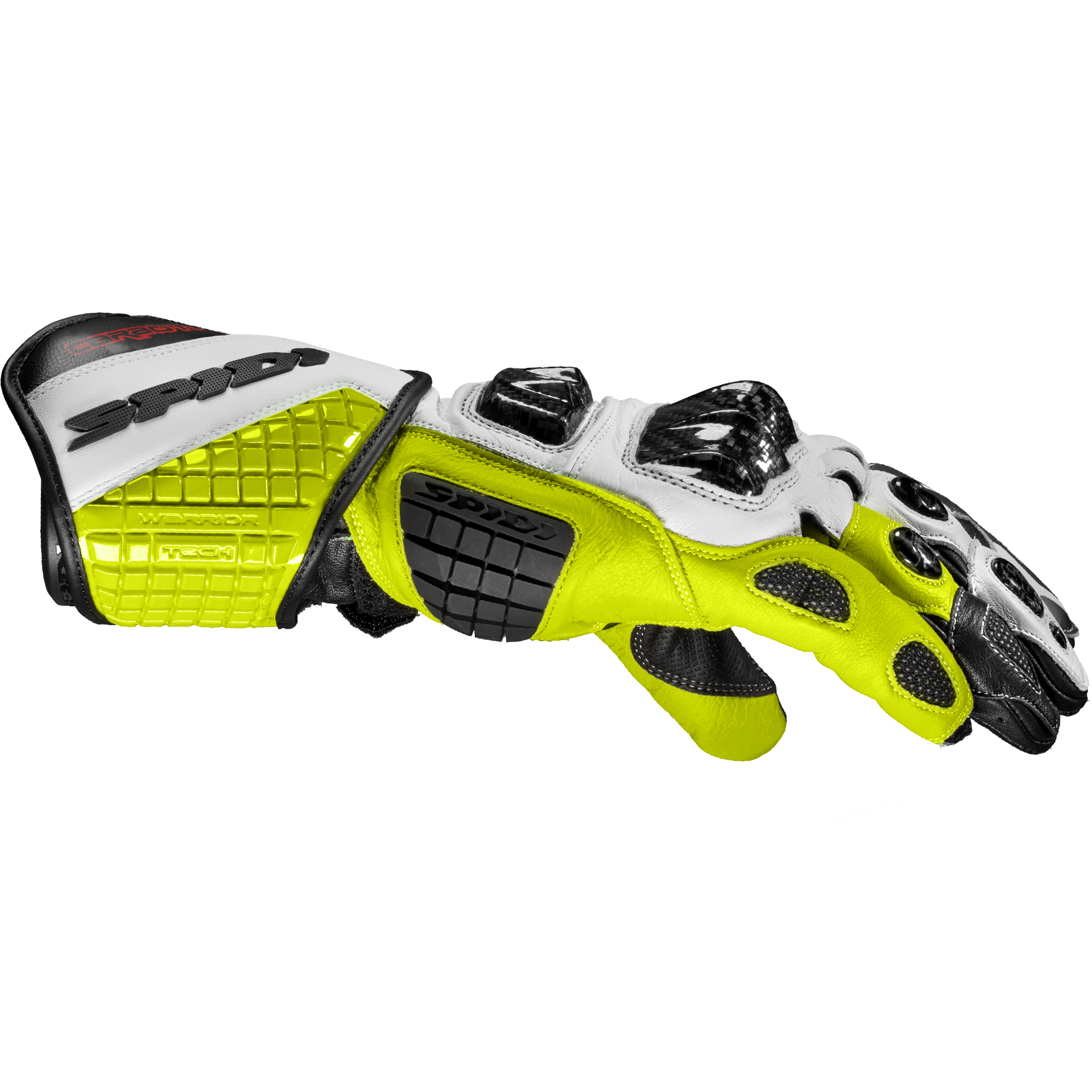 Spidi Carbo Track Evo Racing Motorrad Lederhandschuhe | Herren | Schwarz/Leuchtgelb | A203394