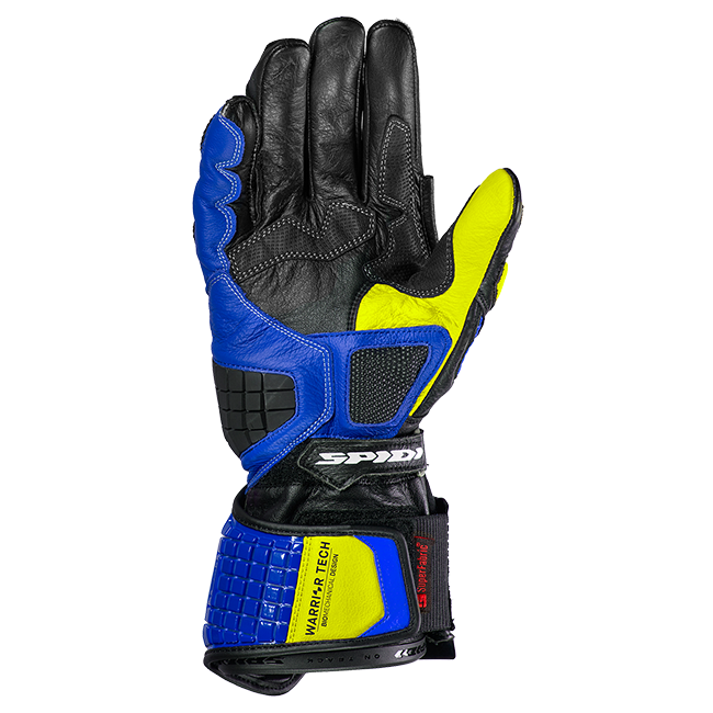 Spidi Carbo Track Evo Racing Motorrad Lederhandschuhe | Herren | Blau/Gelb | A203477