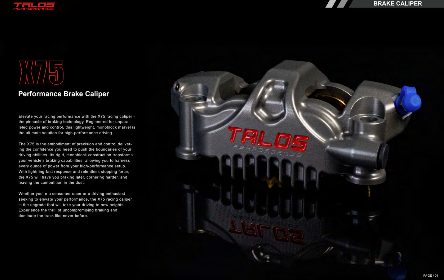 Talos X75 SBK Racing Monoblock P4 32/36 108mm Bremszange Vorne Rechts | X75.108.HD.R