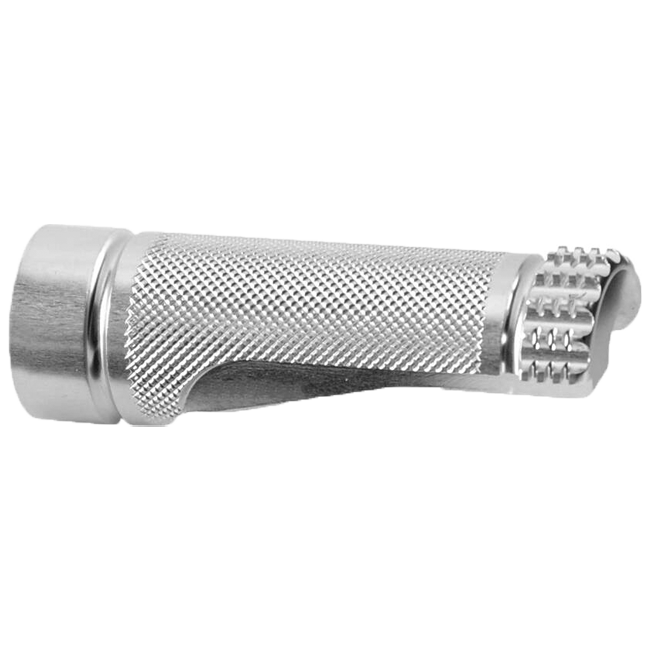 LighTech Ersatz-Fußraste fest 75 mm – Silber/Schwarz | FTR1098