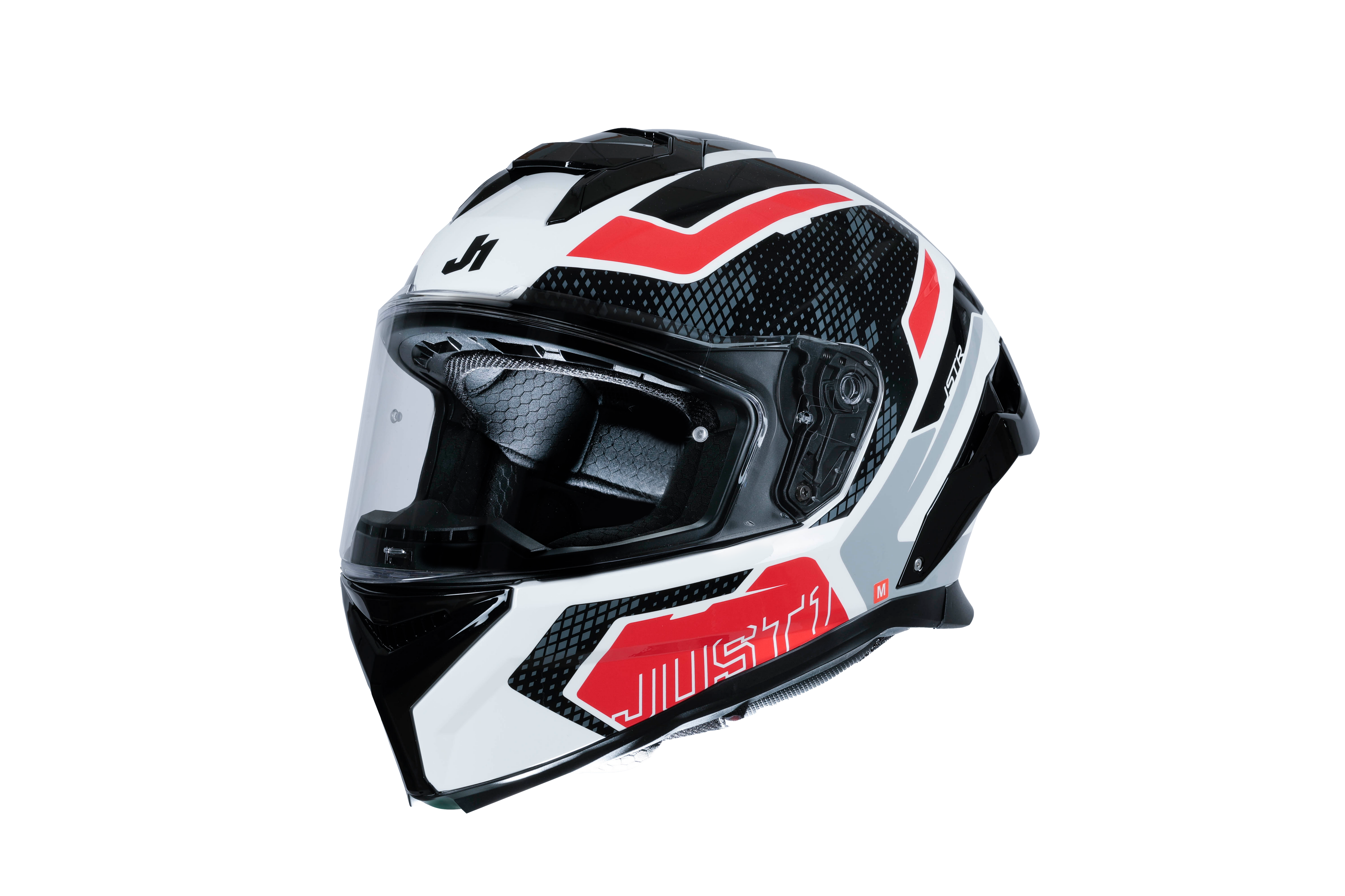 Just1 J-STR Helm Union Rot / Weiß Glanz 6030390171001