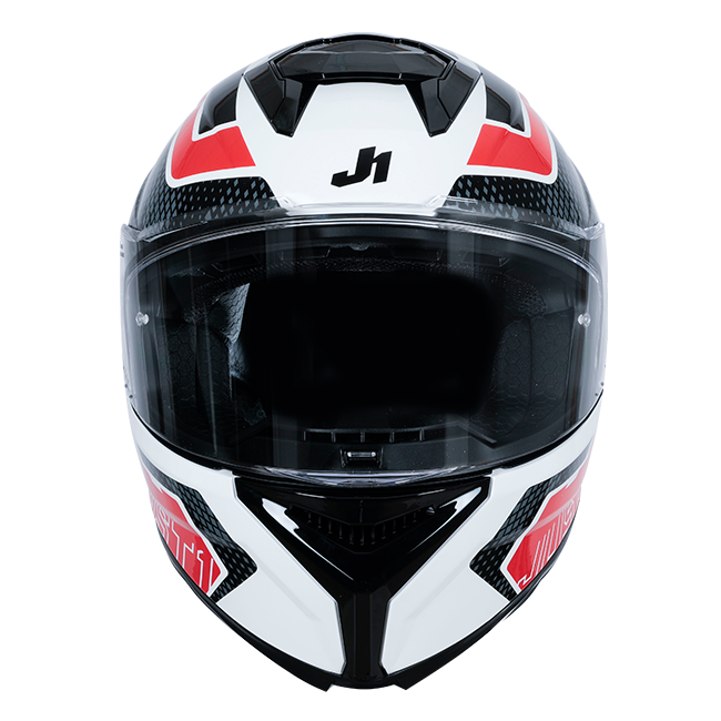 Just1 J-STR Helm Union Rot / Weiß Glanz 6030390171001