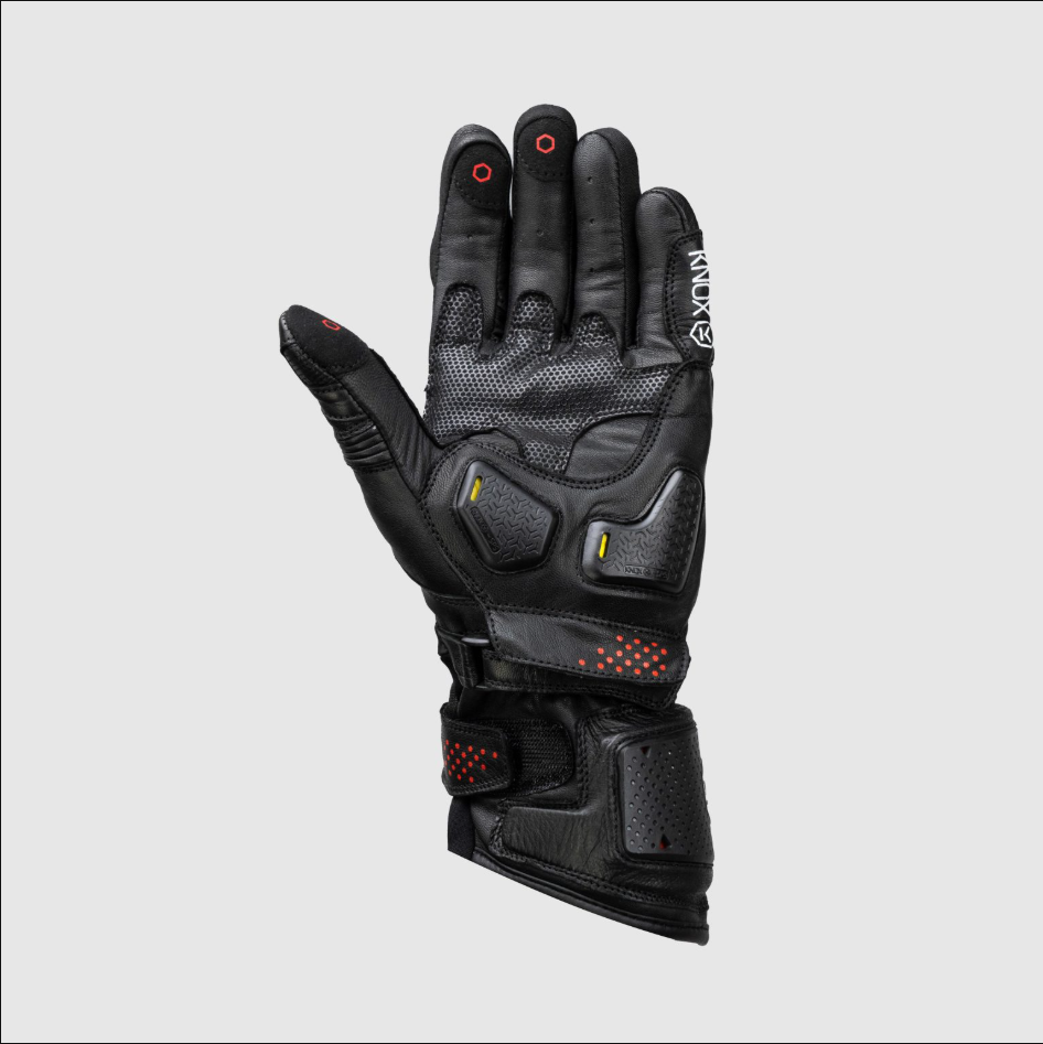Knox Oulton MK2 Sport Lederhandschuhe | Herren | Schwarz/Rot | 1011352110030