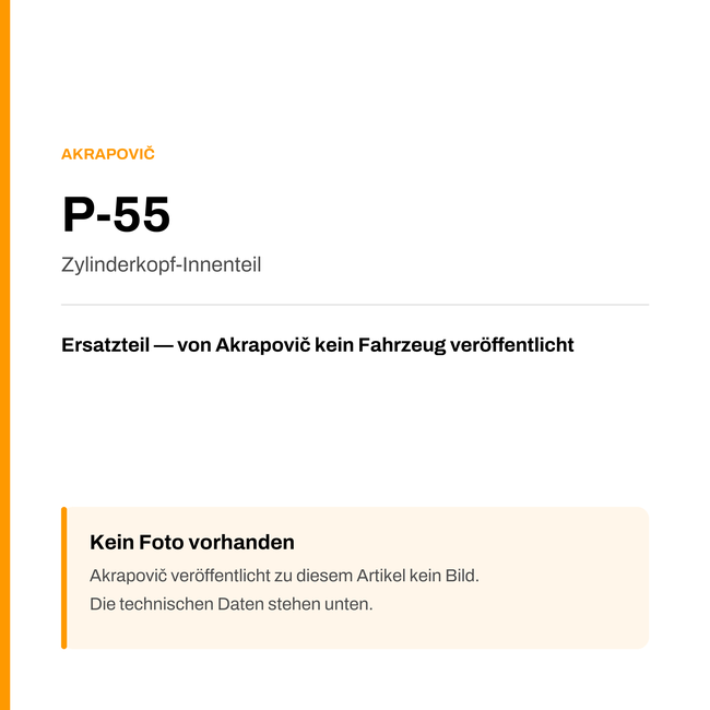 Akrapovic Zylinderkopf-Innenteil P-55 — Platzhalter, kein Herstellerfoto verfügbar