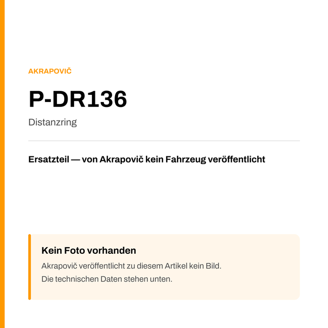 Akrapovic Distanzring P-DR136 — Platzhalter, kein Herstellerfoto verfügbar