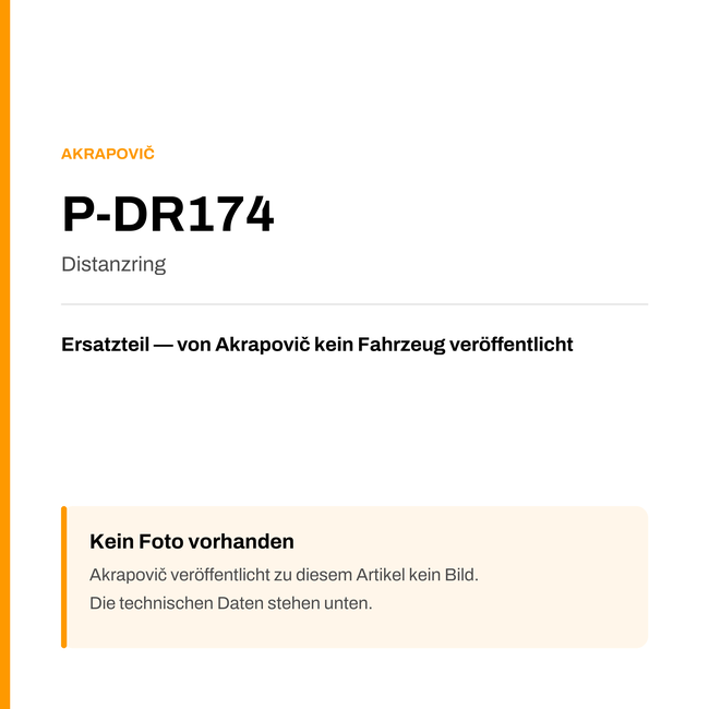 Akrapovic Distanzring P-DR174 — Platzhalter, kein Herstellerfoto verfügbar