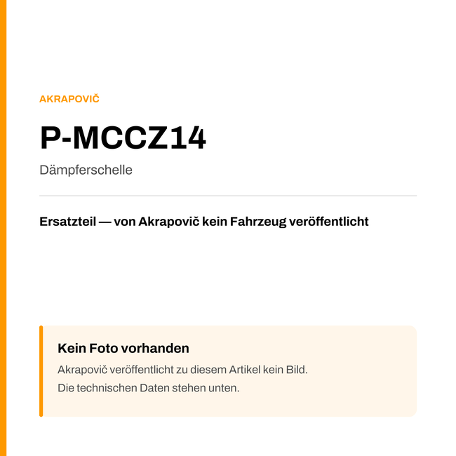 Akrapovic Dämpferschelle P-MCCZ14 — Platzhalter, kein Herstellerfoto verfügbar