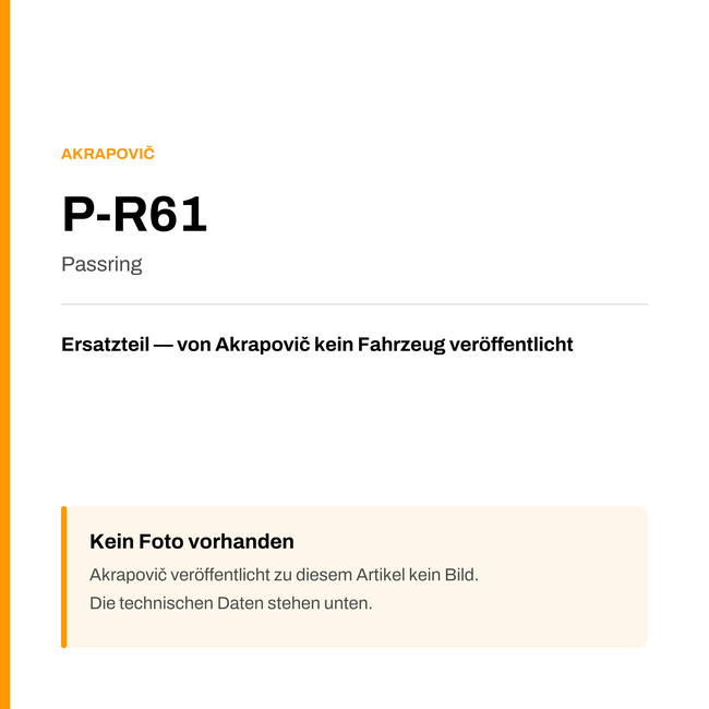 Akrapovic Passring P-R61 — Platzhalter, kein Herstellerfoto verfügbar