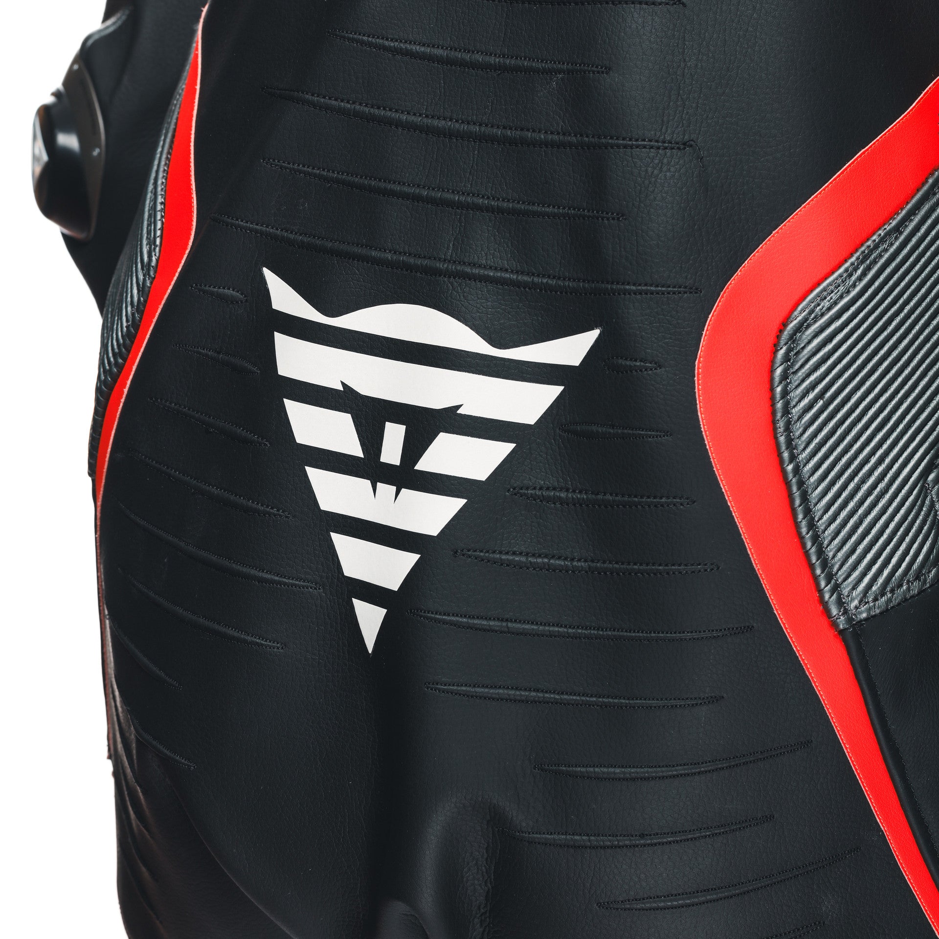 Dainese Audax D-ZIP Einteiler Lederkombi – Perforierter Rennanzug | Herren | Schwarz/Rot