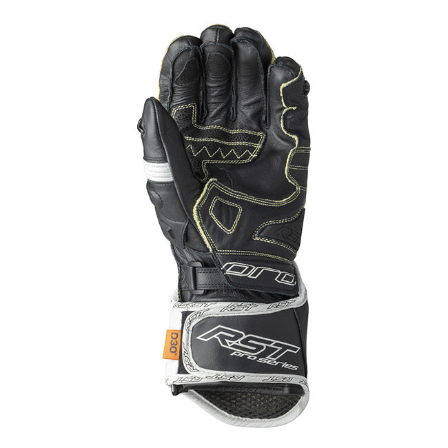 RST Pro Series GP D3O Motorrad Lederhandschuhe | Herren | Weiß/Schwarz | 103715