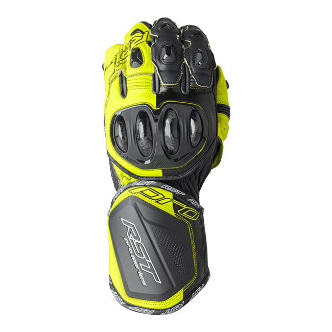 RST Pro Series GP D3O Motorrad Lederhandschuhe | Herren | Neon Gelb/Schwarz | 103715