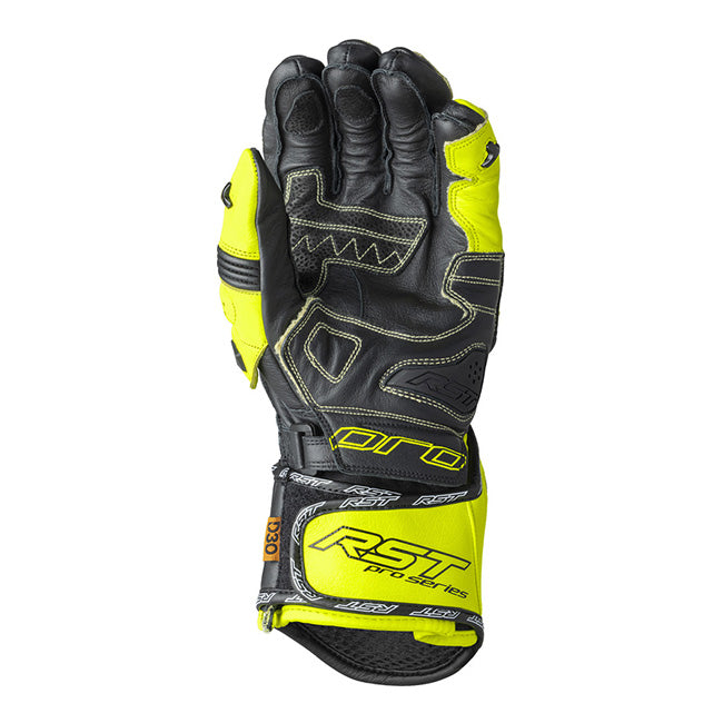 RST Pro Series GP D3O Motorrad Lederhandschuhe | Herren | Neon Gelb/Schwarz | 103715