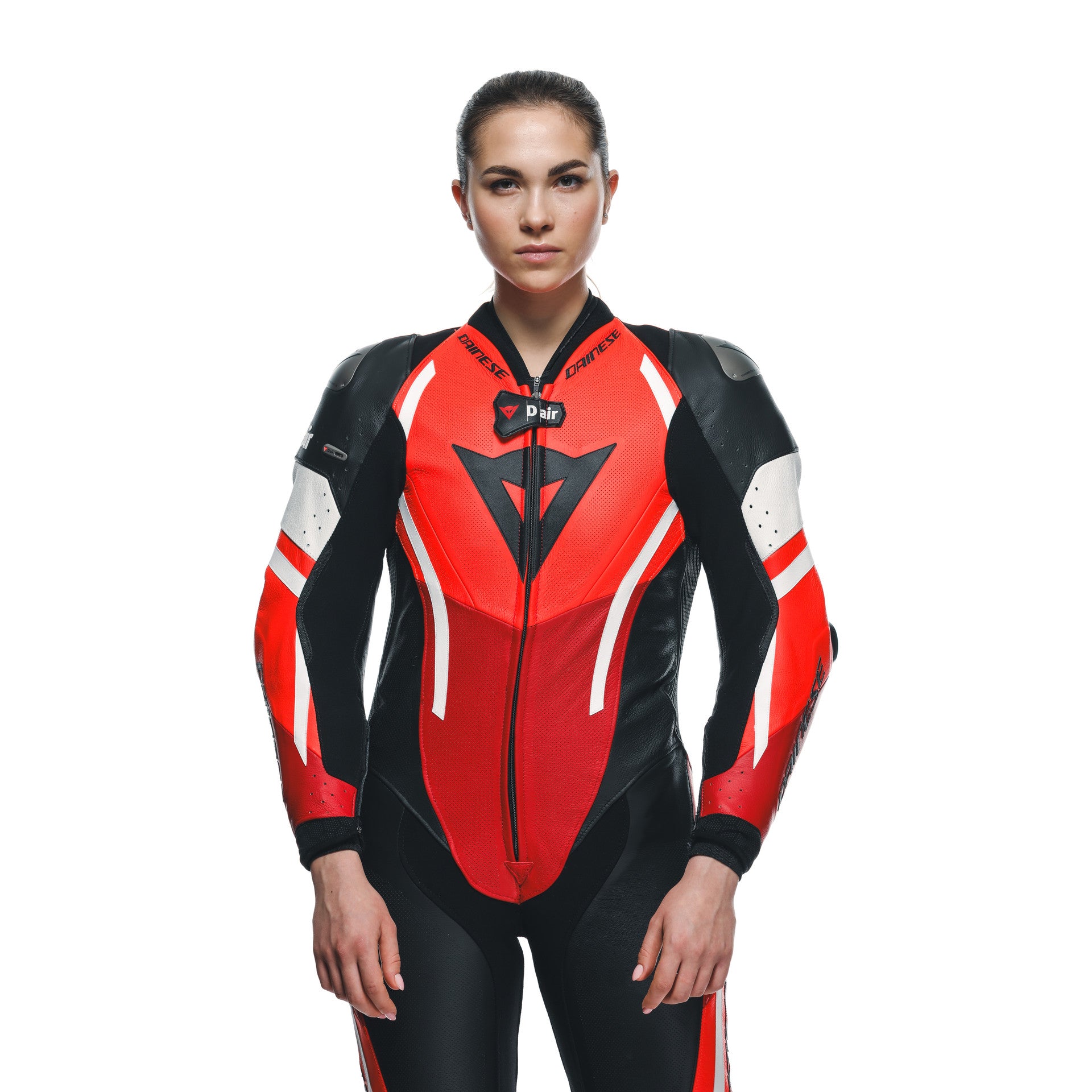 Dainese Misano 3 Lady D-AIR® Einteiler Lederkombi – Perforierter Airbag Rennanzug | Frauen | Rot