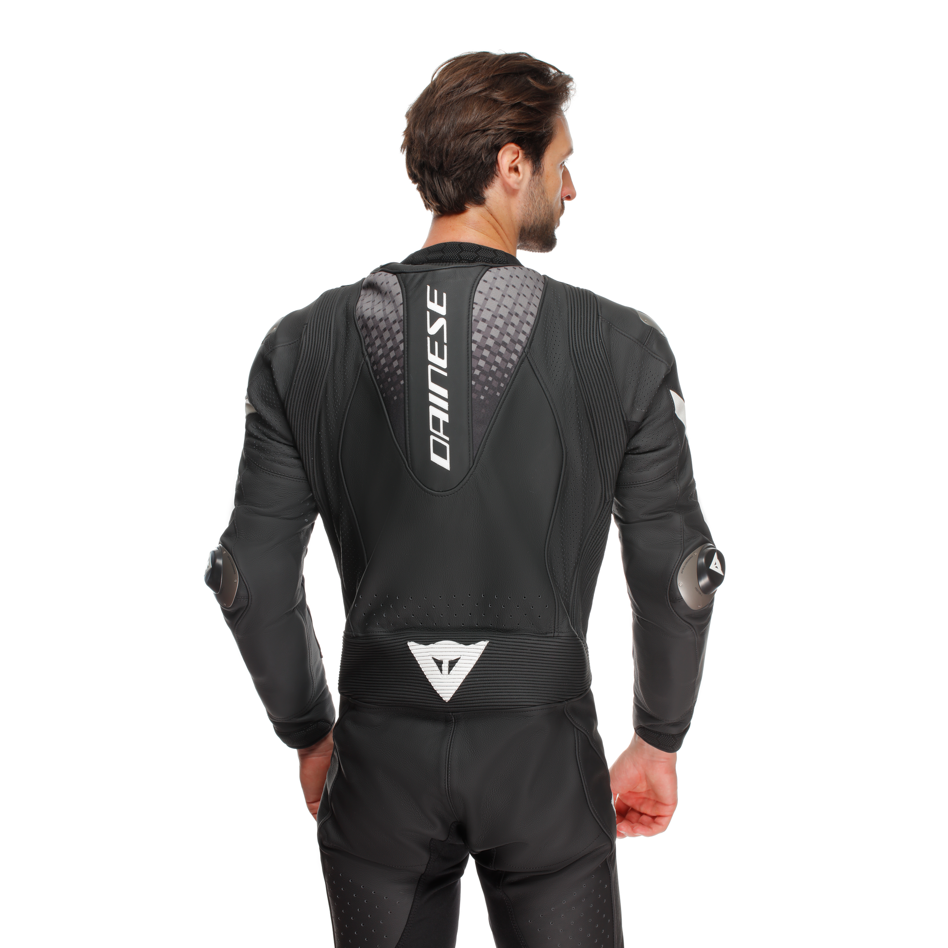 Dainese Laguna Seca 6 Einteiler Lederkombi – Perforierter Rennanzug | Herren | Schwarz/Weiß