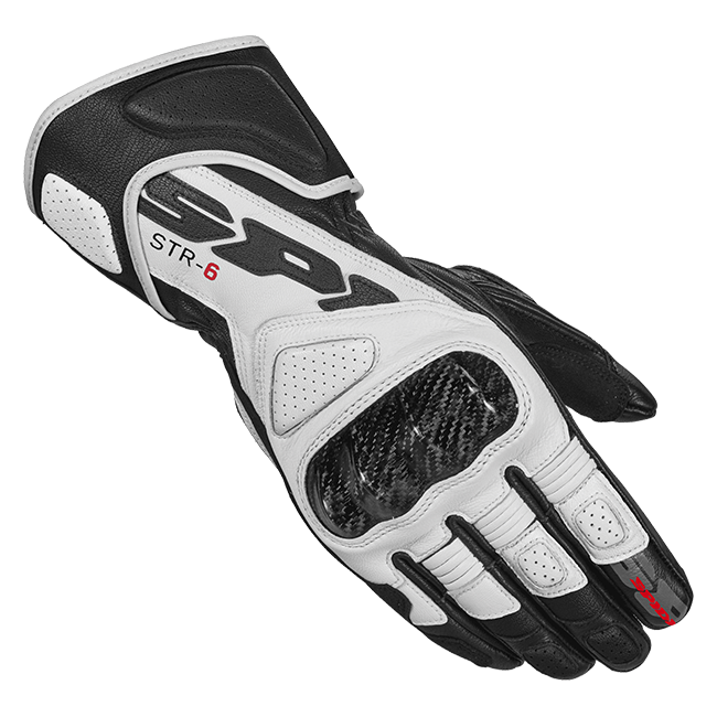 Spidi STR-6 Sport Motorrad Lederhandschuhe | Herren | Schwarz/Weiß | A221011