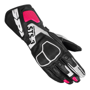Spidi STS-3 Sport Motorrad Lederhandschuhe | Frauen | Schwarz/Fuchsia | A220545