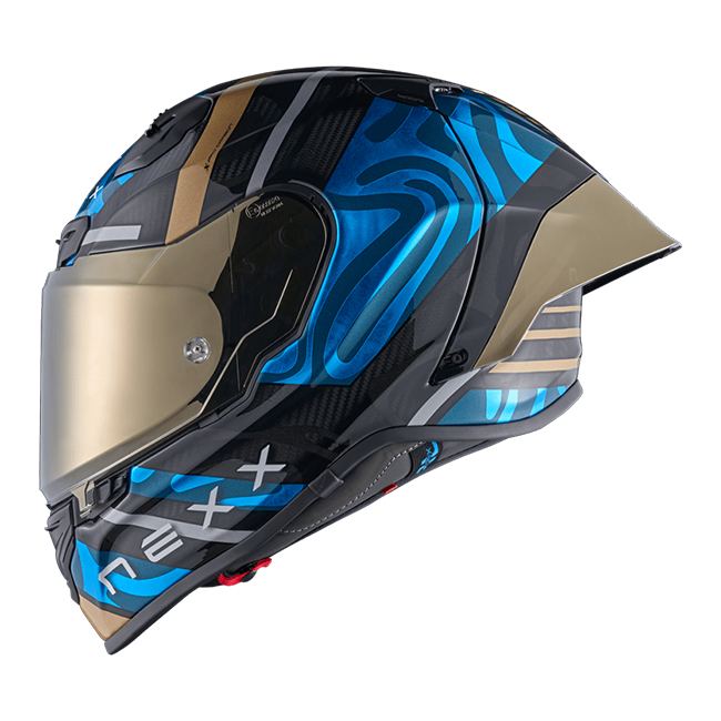 Nexx X.R3R Helm Swirl Carbon Himmelblau Gold 01XR323489780