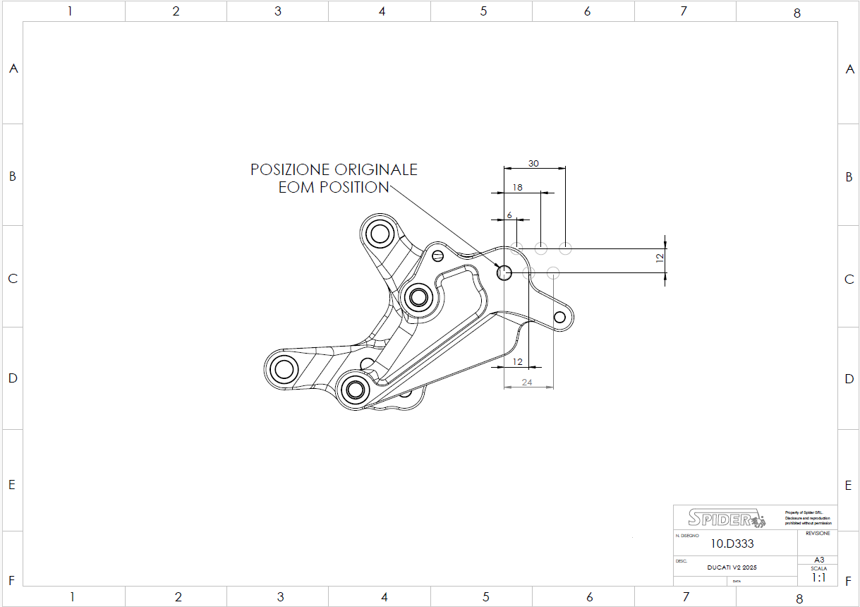 Fußrastenanlage Spider Racing Ducati Panigale V2/S 890 (25-26) 10.D333