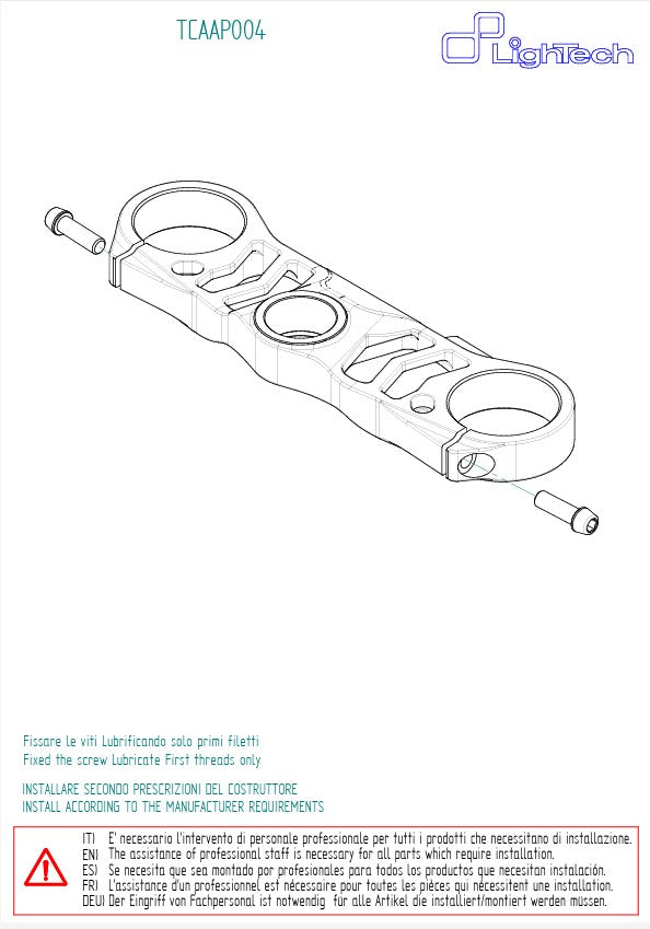 Gabelbrücke (OBEN) LighTech Aprilia RSV4 1100 Factory (21-26) TCAAP004NER