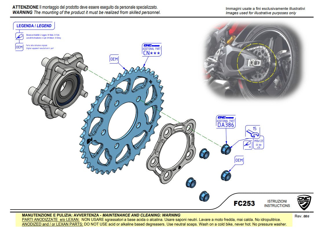 Kettenradträger CNC Racing Ducati Panigale V4/S/R (25-26) FC253