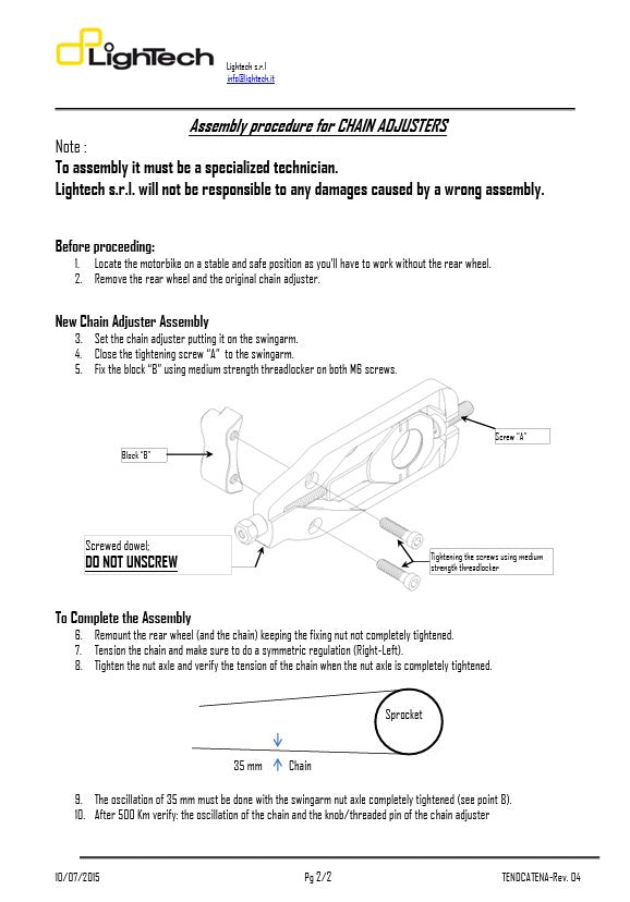 Kettenspanner LighTech Yamaha R6 RJ27 (17-26) TEYA006