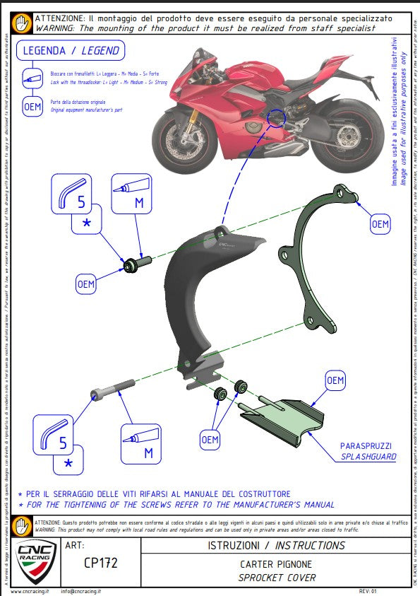 Ritzelabdeckung Aluminium CNC Racing Ducati Panigale V4/S/R (25-26) CP172