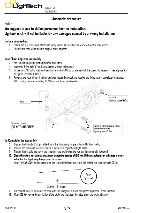 Kettenspanner LighTech Suzuki GSX-R 600 & 750 (11-16) TESU004