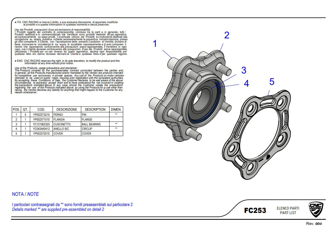 Kettenradträger CNC Racing Ducati Panigale V4/S/R (25-26) FC253