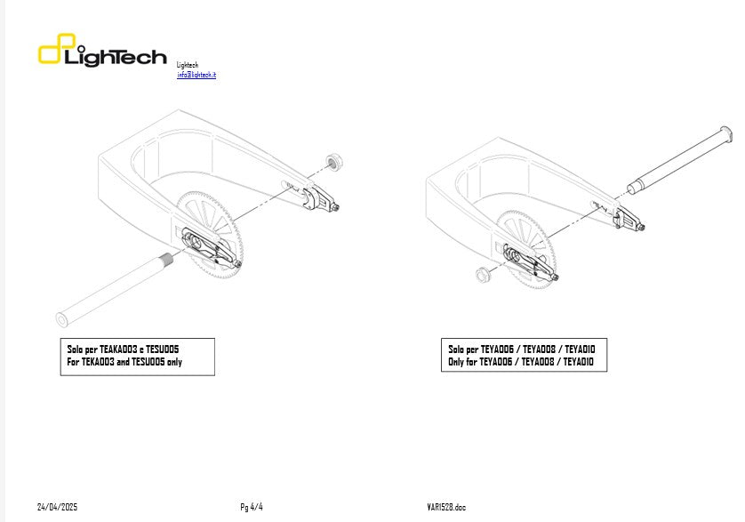 Kettenspanner LighTech Aprilia RSV4/RR/RF/1100 Factory (15-20) TEAP003