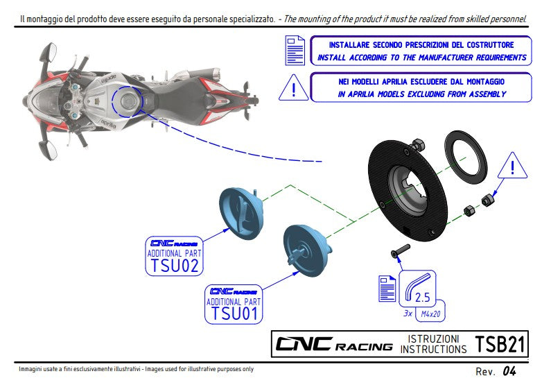 Tankdeckel Carbon CNC Racing Ducati Panigale V4/S/R (25-26) TSB21