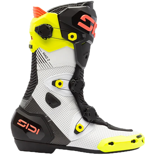 Sidi MAG 2 Air Motorradstiefel Fluo Gelb / Korallenrot - 390