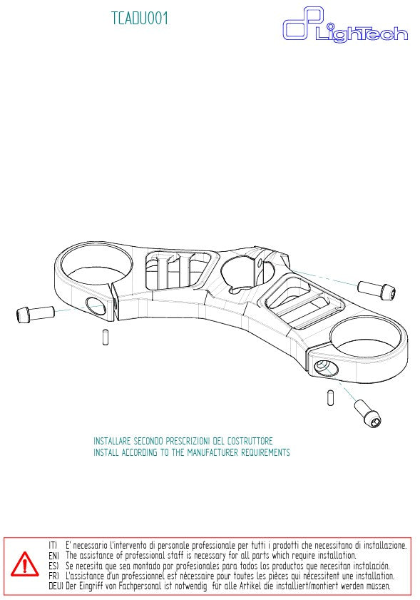 Gabelbrücke (OBEN) LighTech Ducati Panigale V4/S/R (18-24) TCADU001NER