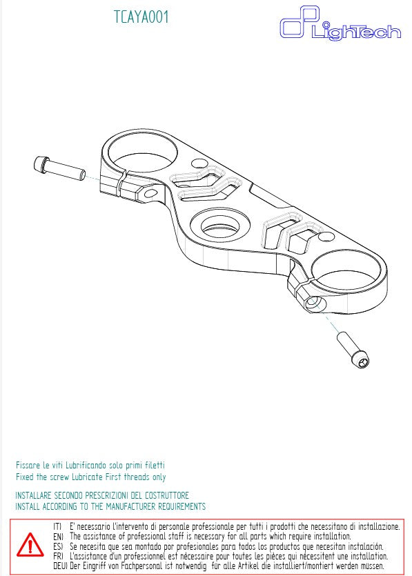 Gabelbrücke (OBEN) LighTech Yamaha YZF-R1/M (15-26) TCAYA001NER