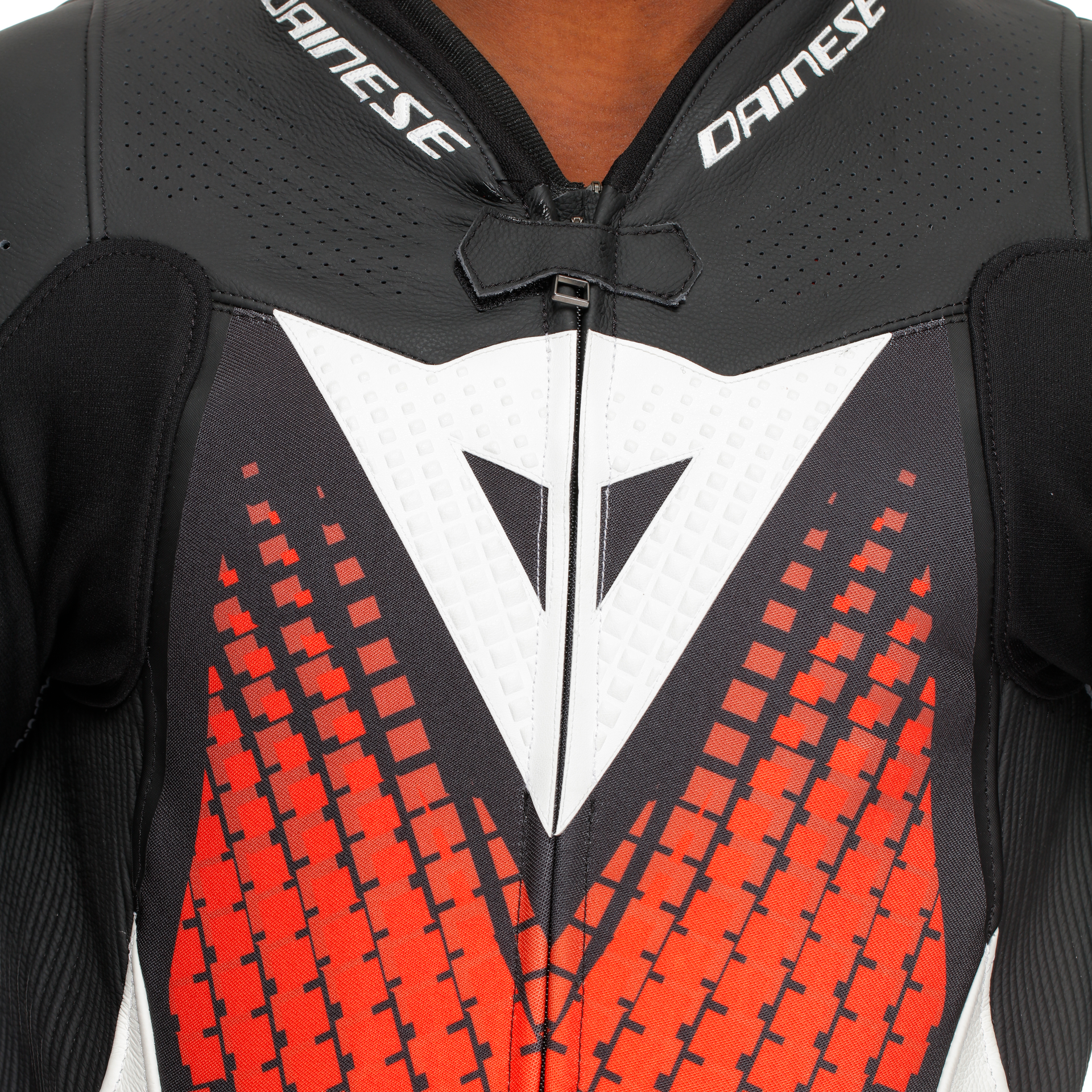 Dainese Laguna Seca 6 Einteiler Lederkombi – Perforierter Rennanzug | Herren | Weiß/Rot