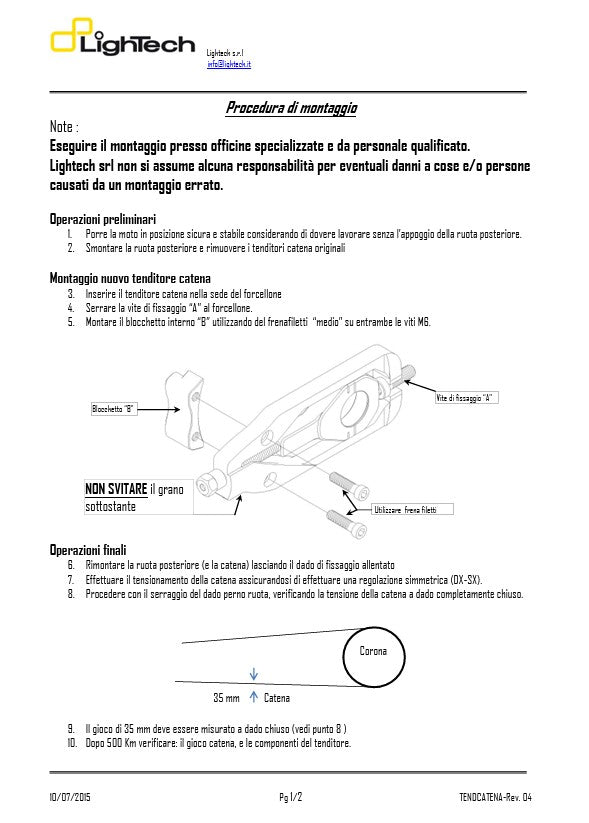 Kettenspanner LighTech Kawasaki ZX-10 R (11-15) TEKA003